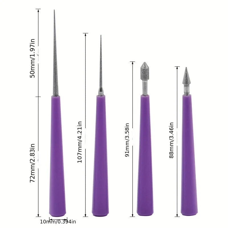 Diamond Reaming Needle Drill Grinding Shaped File DIY Enlargement Bead Hole Reamer Pearls Crystals Jewelry Jade Processing Tools