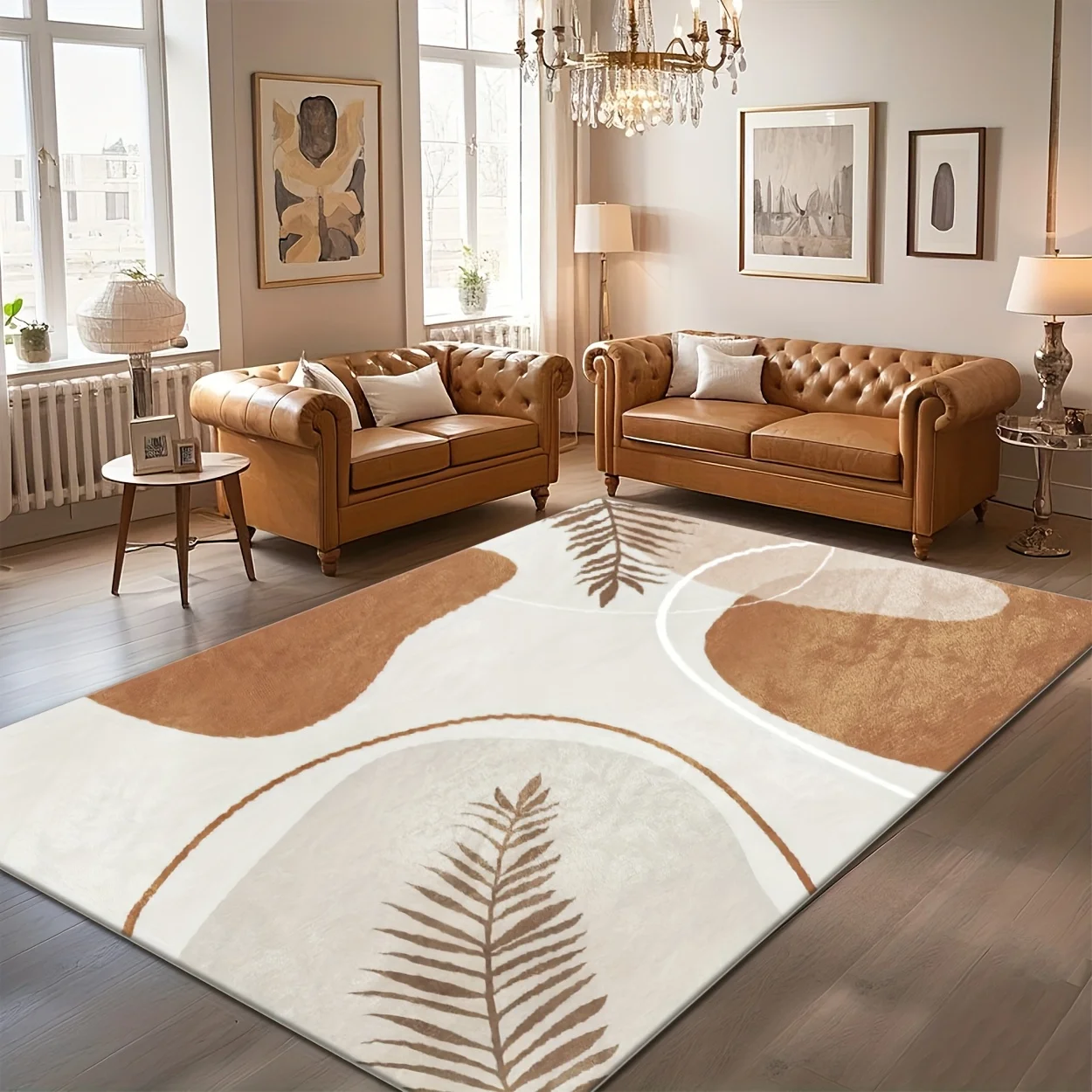 Aesthetic Bauhaus Style Geometric Washable Rug Durable Stain Resistant Mat For High Traffic Entryway Hallway