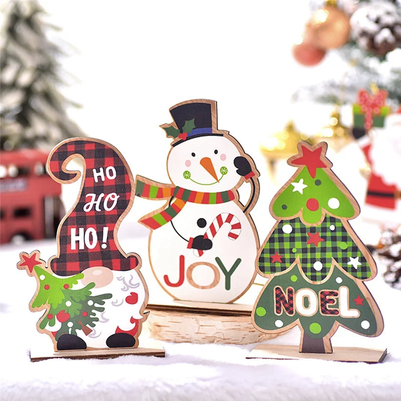 AA80-Decoração de mesa de Natal ELK-Poneco de neve-Papai Noel Decorações de Natal 4 estilos