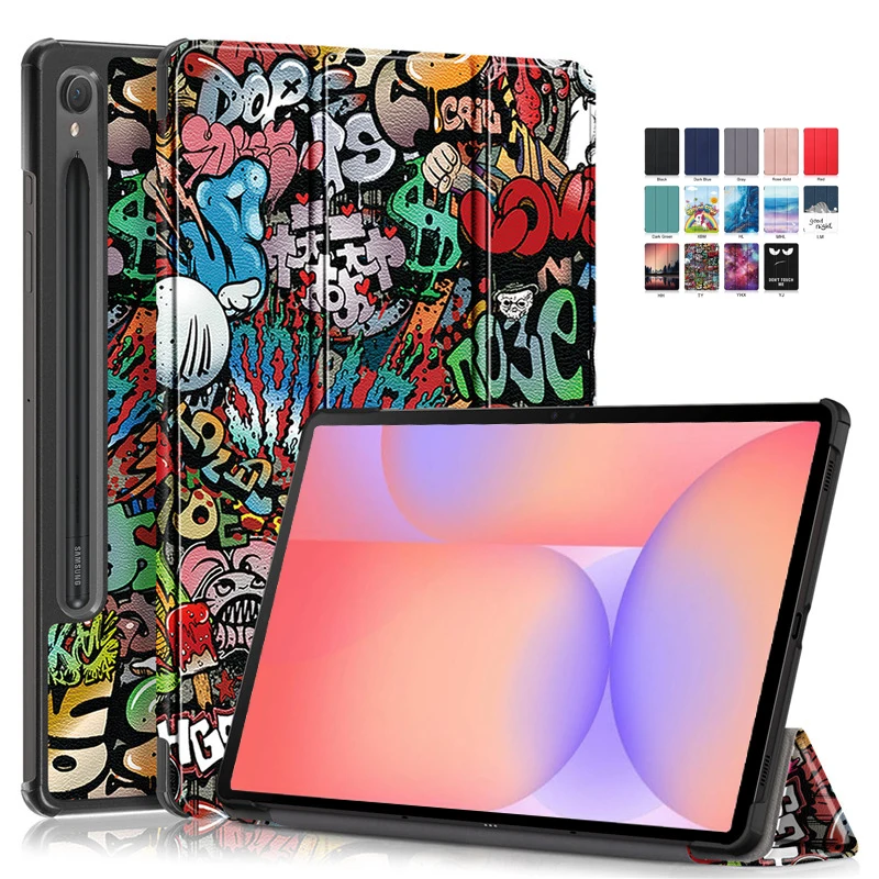 

For Samsung Tab S10 Lite Case 10.9" Leather Painted Folding Hard Smart Cover For Coque Galaxy Tab S10 Lite Case sm-x400 x406b