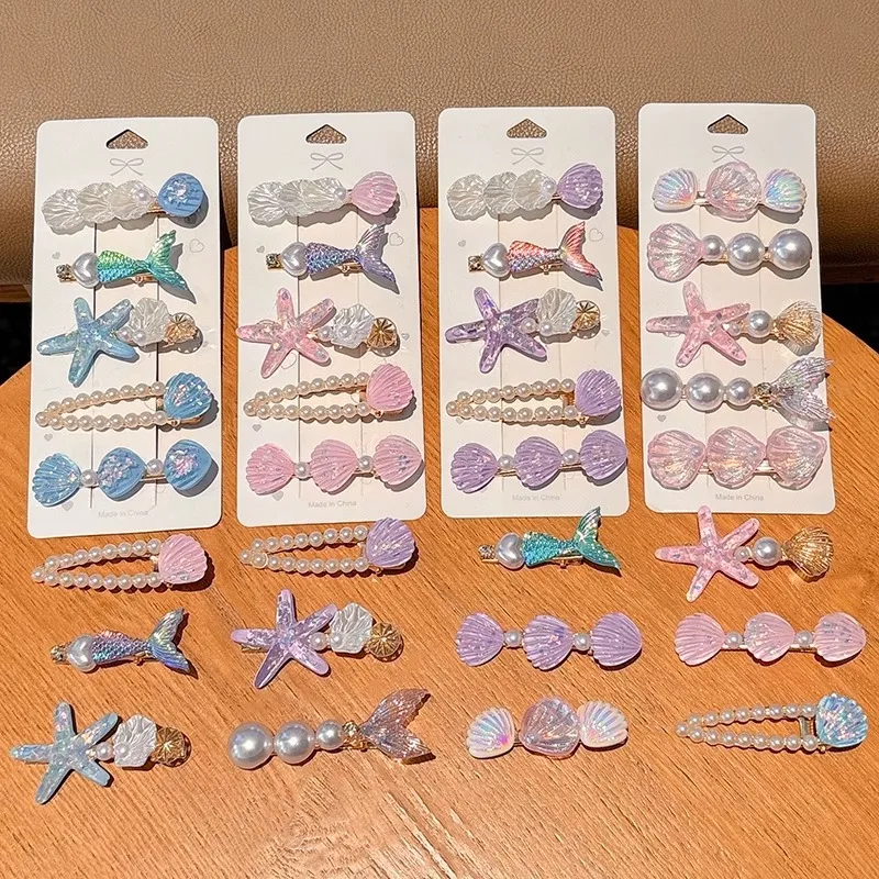 conjunto-de-5-presilhas-de-cabelo-infantis-em-forma-de-estrela-do-mar-e-concha-doces-fofas-e-coloridas-acessorios-de-cabelo-de-alta-qualidade-e-marca-de-luxo