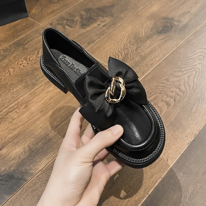 Casual Woman Shoe All-Match Modis Oxfords Female Footwear Round Toe 2025 Leather Retro Dress New Basic PU Buckle Strap Rubber So