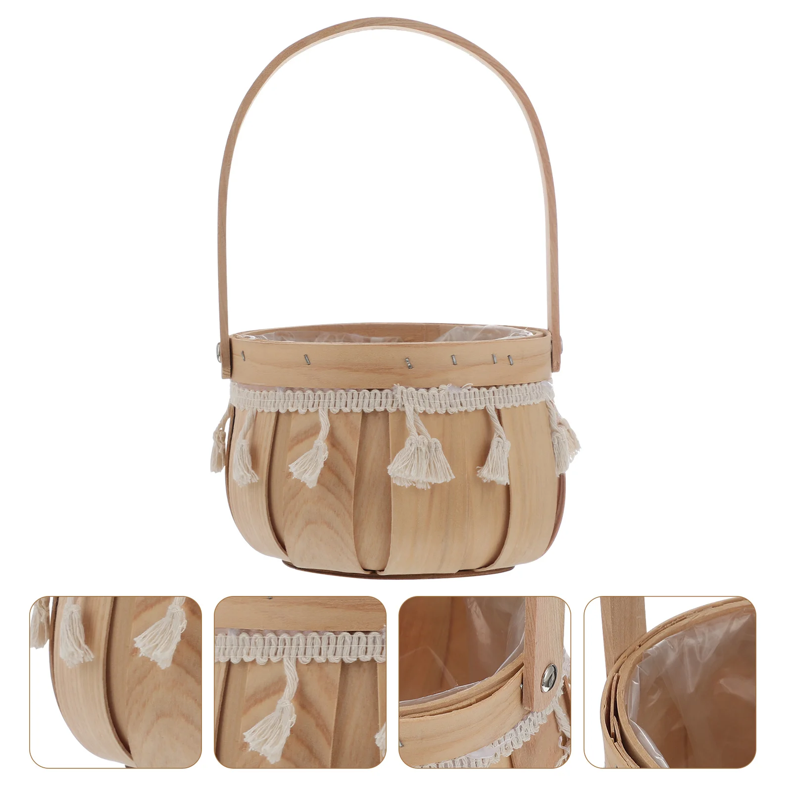 

1 шт., плетеная цветочная корзина ручной работы, прочная декоративная корзина для хранения, домашний сад, свадебная вечеринка, декор для рабочего стола