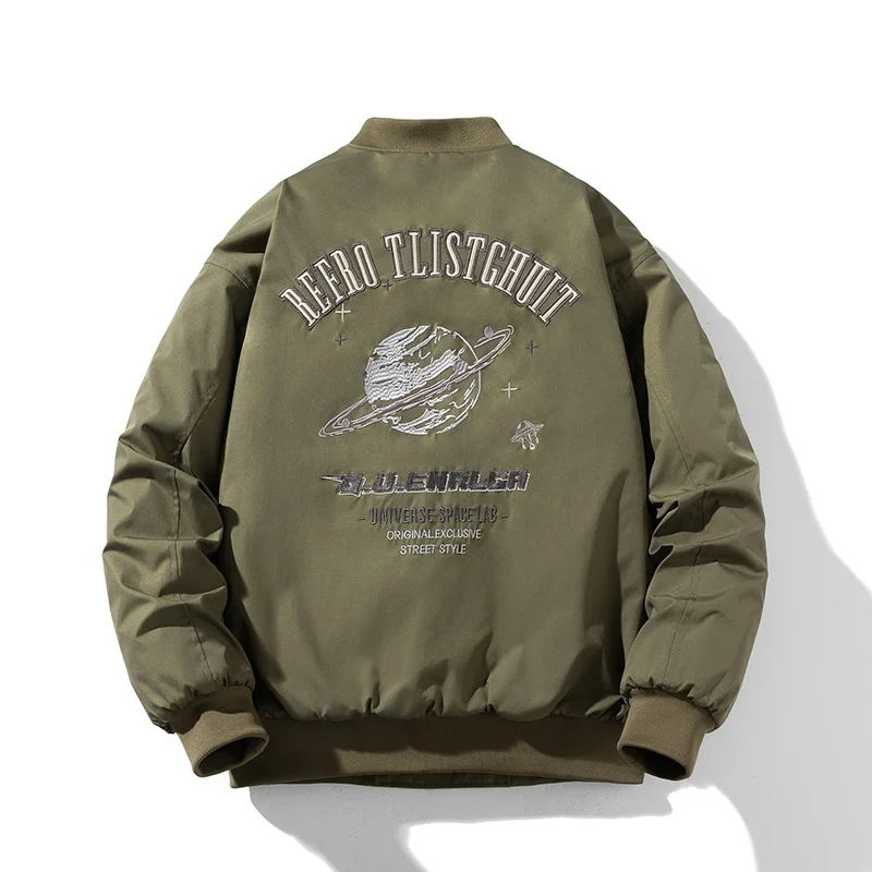 

Retro Embroidered Baseball Jaet Thiened Cotton Jaet ex Loose Fit Pilot Jaet Autumn Winter Outerwear Gxp999 Brand