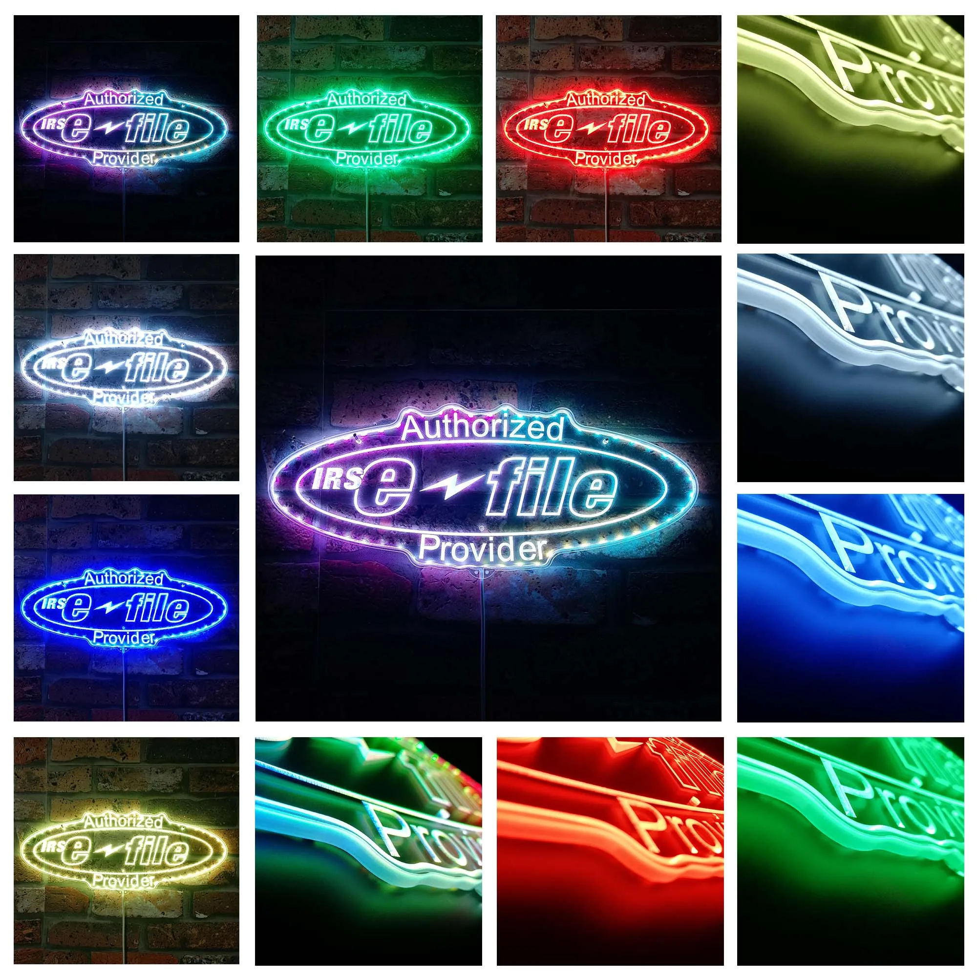 Tax IRS e-file Authorized Provider Glam Led Neon Sign st06-fnd-i0202-c