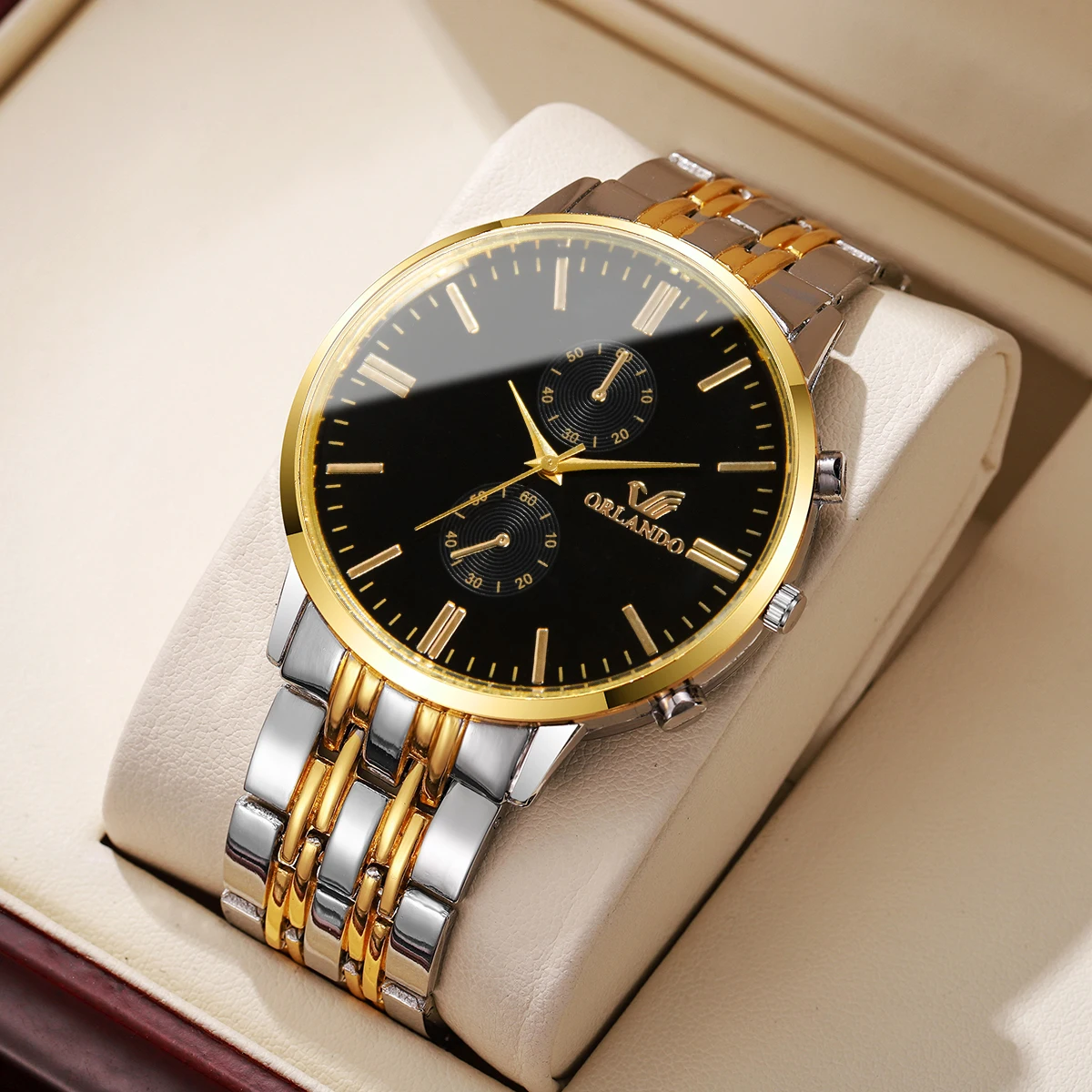 ساعة كوارتز رجالية فاخرة موضة الطلب الكبير التناظرية ساعات رجال الأعمال Reloj Hombre (بدون صندوق)
