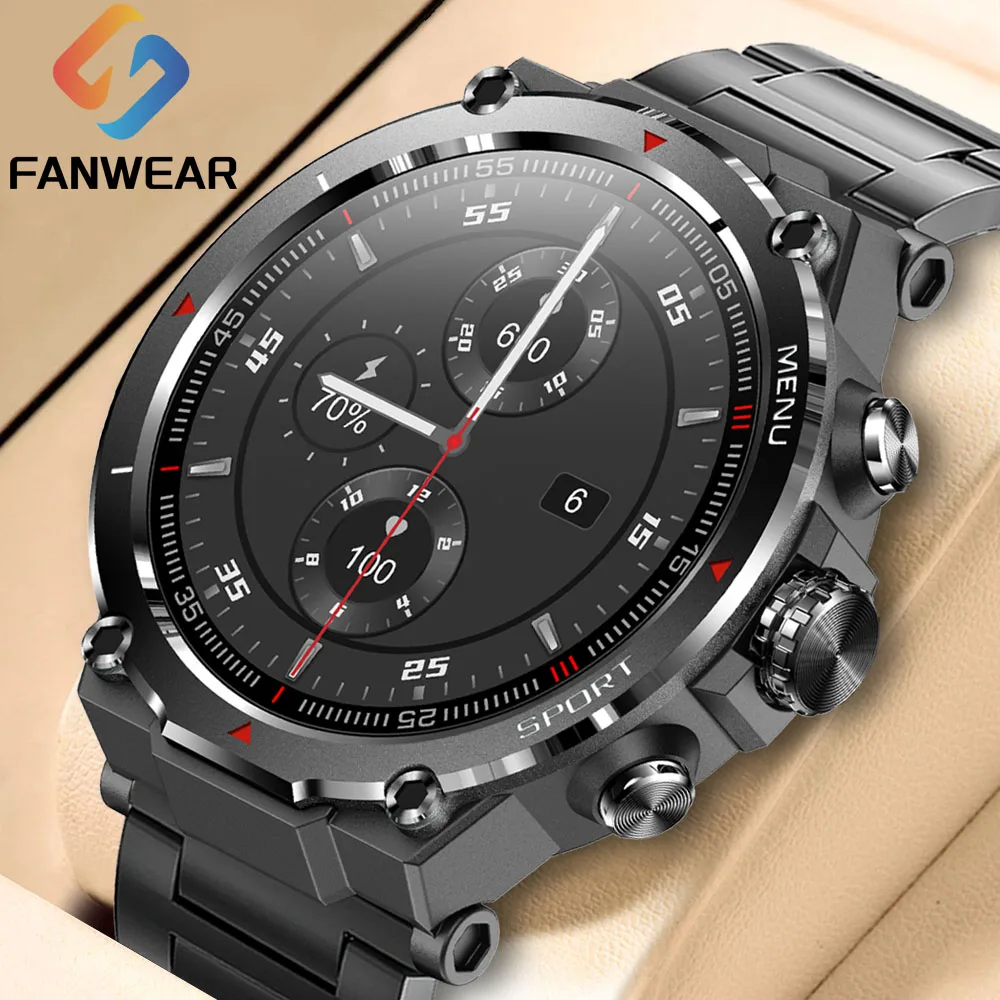 

2026 new outdoor sports smart watch For men's 150+ sports mode 3ATM waterproof heart rate blood oxygen Bluetooth call trajectory