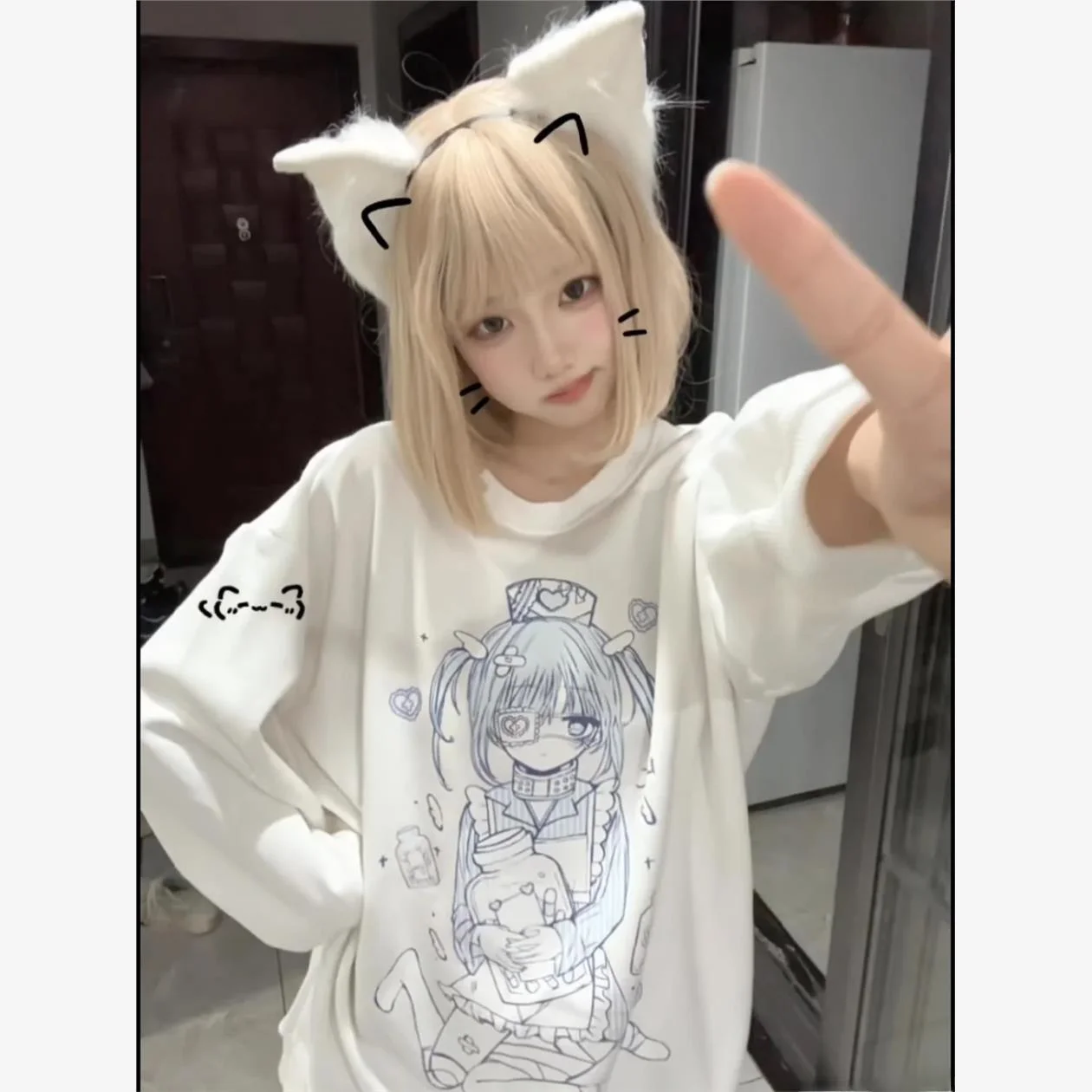

Y2K Millennium Soft Girl Sweet Cool Japanese Sle Reprint Hoodie Women's Autumn Winter Fce Lined Top Women's Faion