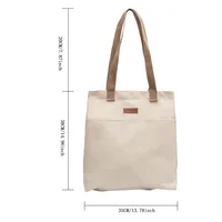 1Pc Women's Tote Bag Canvas Sewing Thread Large Capacity Advanced Sense Handbag Convenient Practical Female's Commuter Bag 4