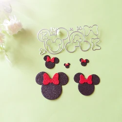 New 5 specifications of mouse head bow cutting dies scrapbook decoration embossed photo album decoration card making DIY crafts