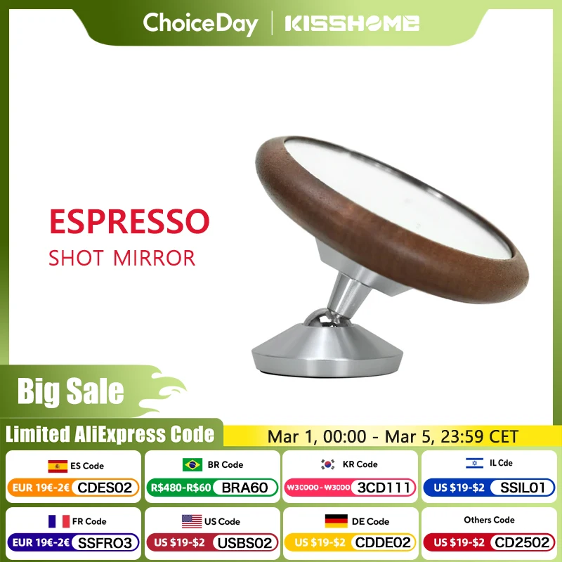 Espresso Shot Mirror MultiDirectional Extraction Portafilter เลนส์อัตราการไหลสังเกตวงเล็บแม่เหล็กอุปกรณ์เสริมกาแฟเครื่องมือ