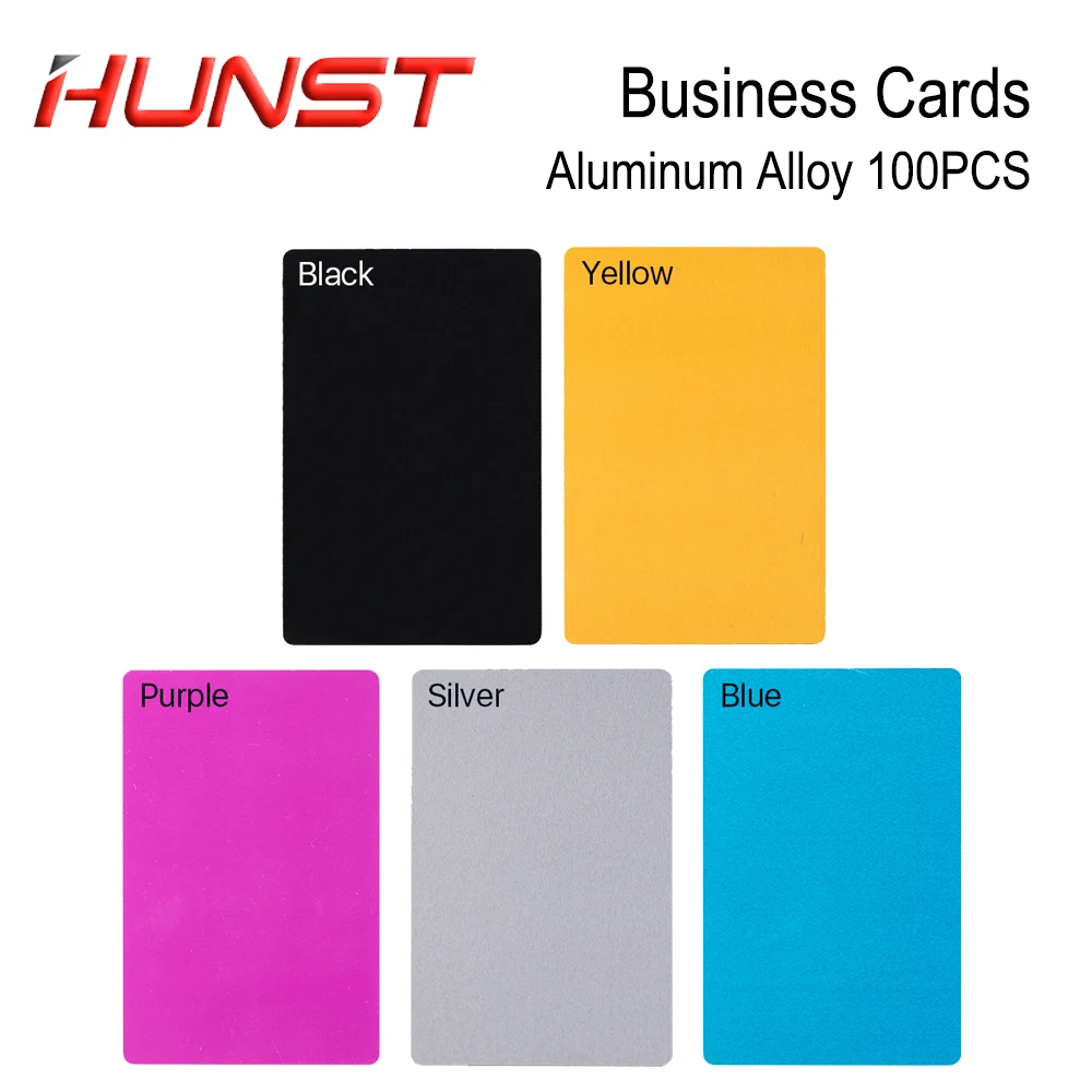 100pcs/Lot Multicolor Business Card Smooth Blank Name Cards Aluminium Alloy Metal Sheet Debugging Laser Engraved Marking Machine