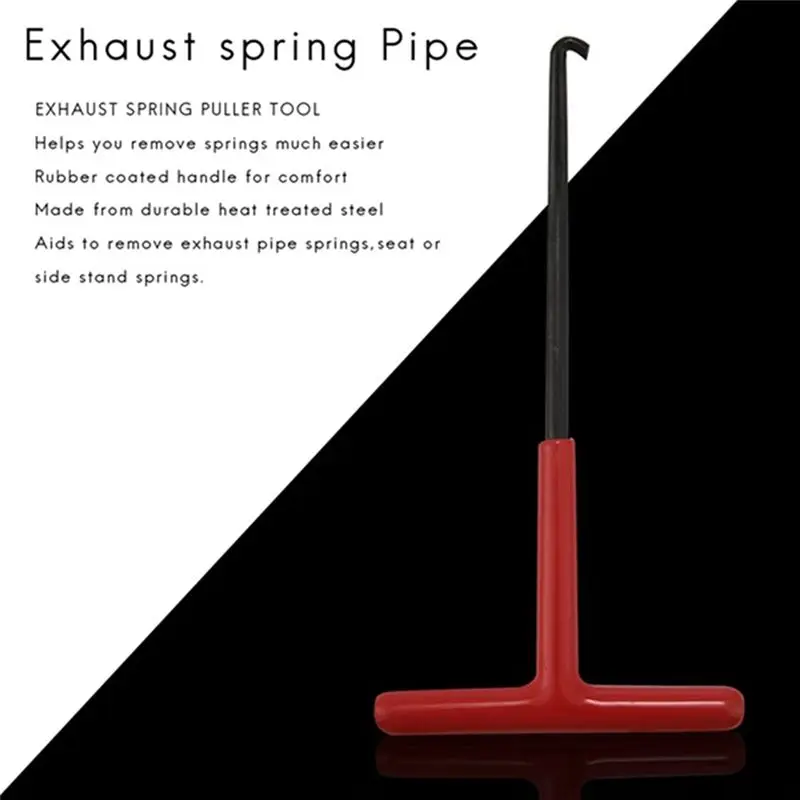 2 Pcs Exhaust Pipe Spring Disassembly Puller Motorcycle Modified T-Type Exhaust Pipe Hook Steel Hook Motorcycle Tool