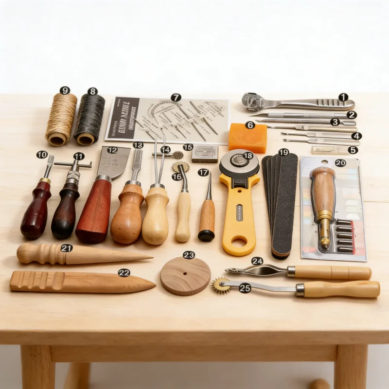 Leather Sewing Kit with Awl Hand Sewing Stitching Needles Thread Leather Craft Tool Kit for Shoes Sofa Tent Carpet