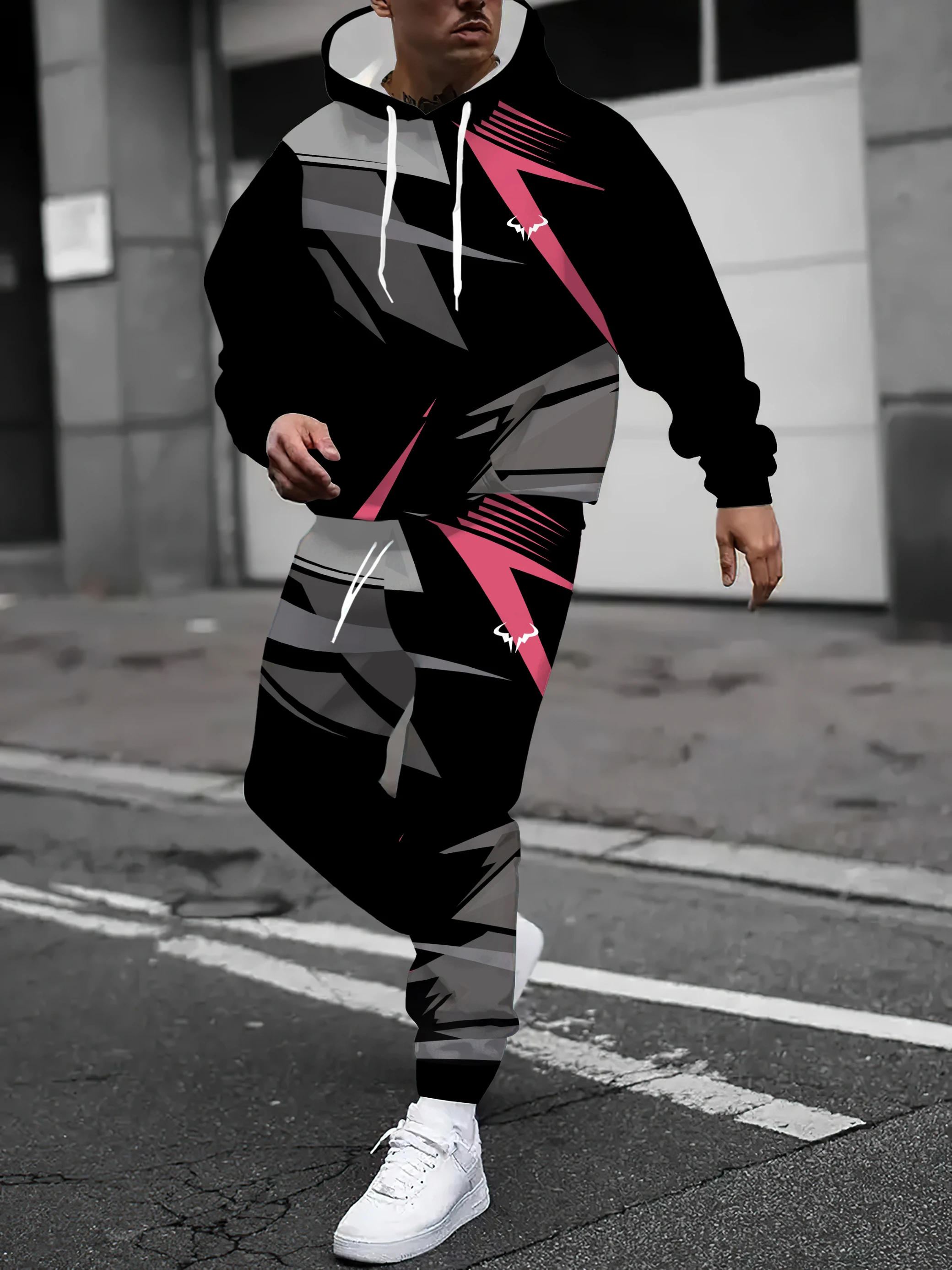 

The new men's hoodie set for Spring and Autumn 2025 is comfortable soft casual and fashionable with 3D printing