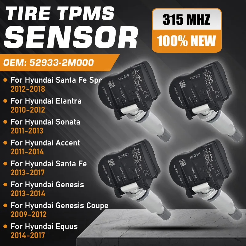 Tire Pressure Sensor TPMS For Hyundai Santa Fe Sport 2012-2018 Hyundai Elantra 2010-2012 Hyundai Sonata Hyundai Accent 2011-2014