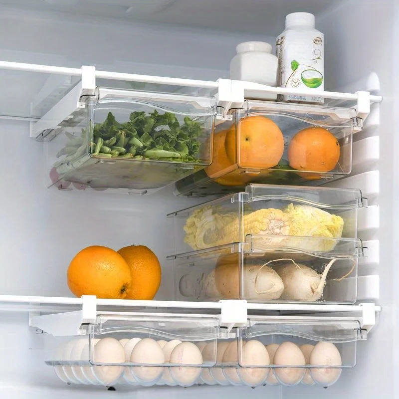 

Pull Out Expandable Egg Storage Box, Fresh-keeping Box for Eggs, Fruits, and Vegetables, Kitchen Organizer and Storage, 1pc