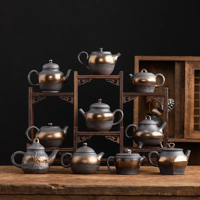 

Vintage Ceramic Teapot Side Handle Pot Single Pot Teas Infuser Tea Kettle Afternoon Tea Brewing Utensils Teaware Teapots