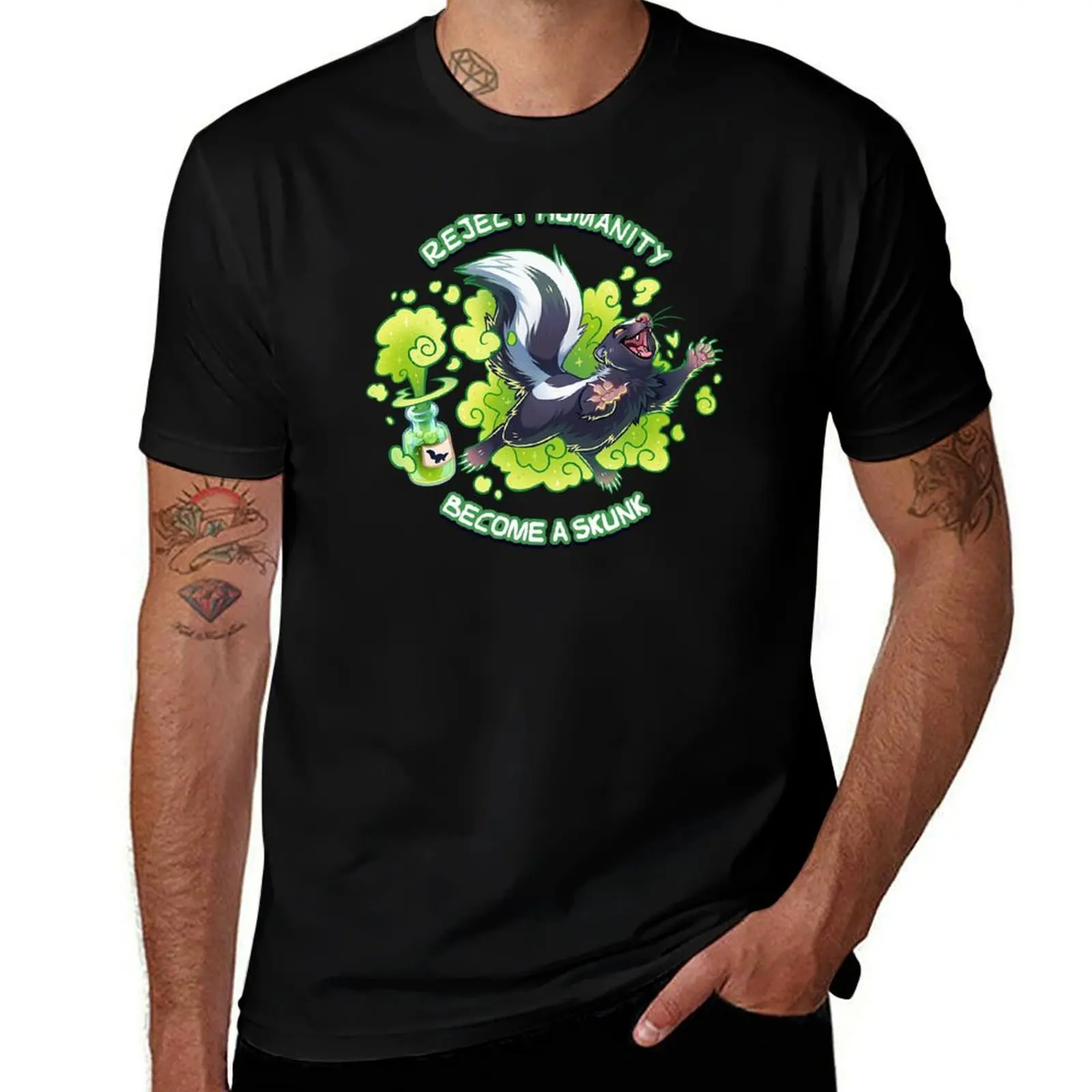 Reject humanity, Become a SKUNK! -Skunk Potion T-Shirt Fitness Quick Dry Short Sleeve Top