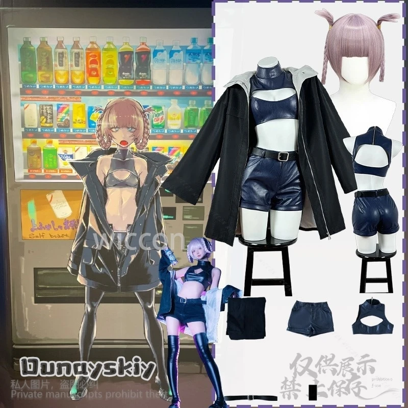 

CALL OF THE NIGHT Косплей Нанакуса Назуна Каваи японский вампир черное пальто сексуальный искусственный короткий топ брюки Jirai Kei наряд для девочек