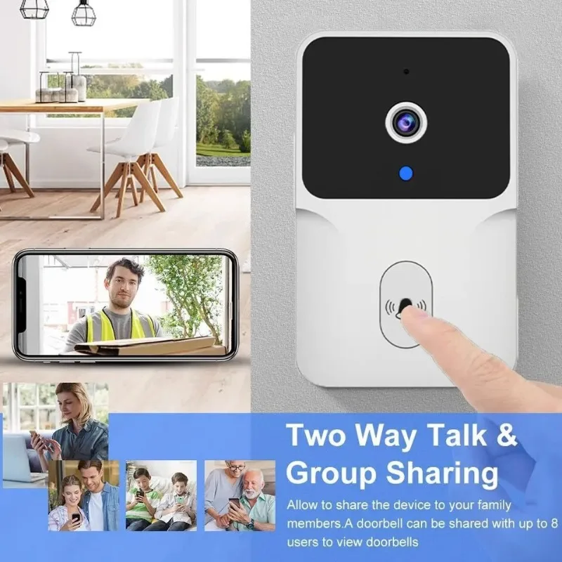 Smart Visual Doorbell Wireless Remote Home Security Monitor Video Intercom HD Night Vision Snapshot COD Available