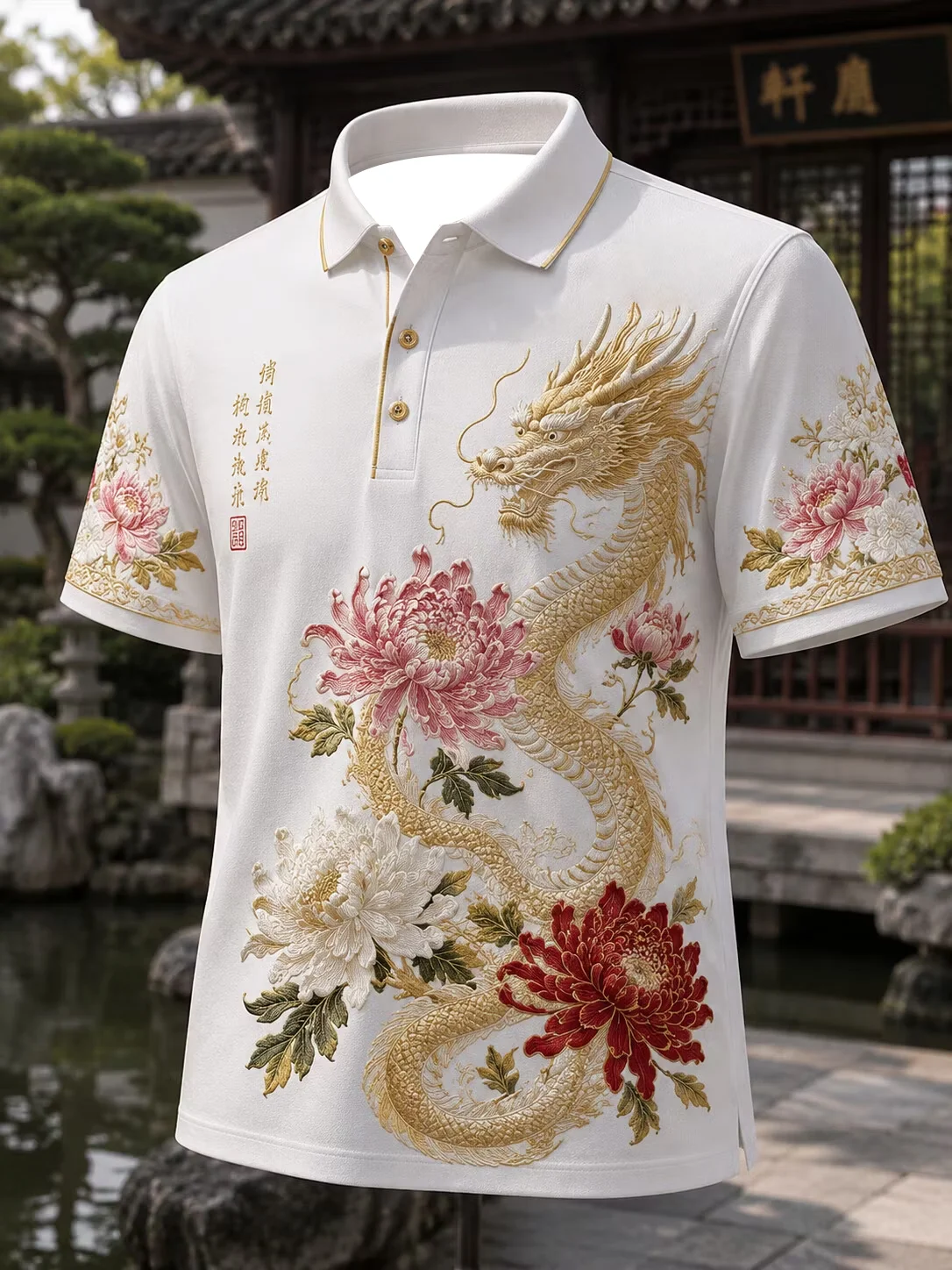 2027 Summer Men's Polo Shirt - Japanese Samurai Series 3D Printed Outdoor Sports Breathable Quick-Drying Top Family Style