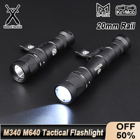WADSN Tactical Airsoft Surefir M340 M640 Flashlight Fit 20mm Picatinny Rail MLOK  KEYMOD Hunting Weapon Light Mount Rifle