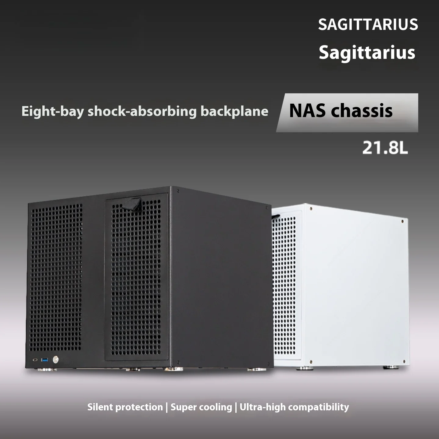 

Sagittarius 8-Bay NAS Chassis with Backplane Case ATX Power Supply MATX Motherboard Full Height PCIE UNRAID Black White Hot Sale
