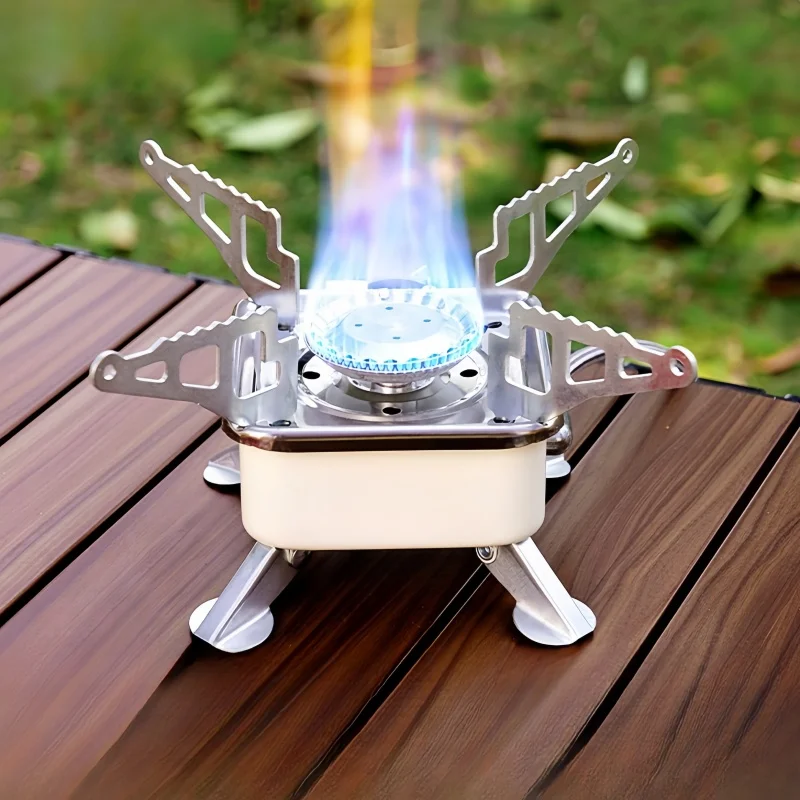 NSS 공장의 휴대용 미니 캠핑 스토브 방풍 접이식 가스 스토브 야외 캠핑 하이킹용 부탄 프로판 철제