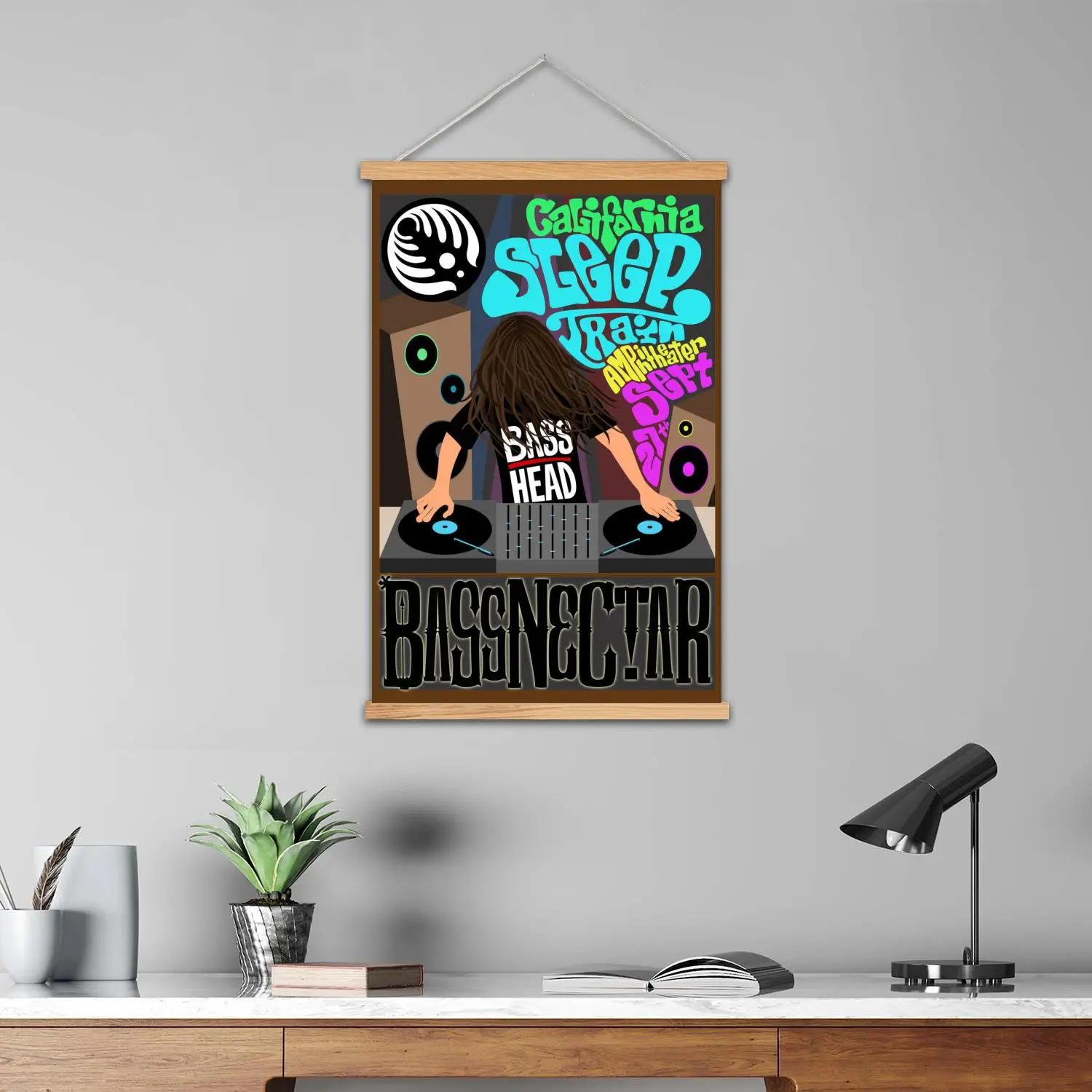 bassnectar Framed Wall Painting Canvas Art Poster and Wall Art  Modern Family Bedroom Decor Posters,Decorative painting