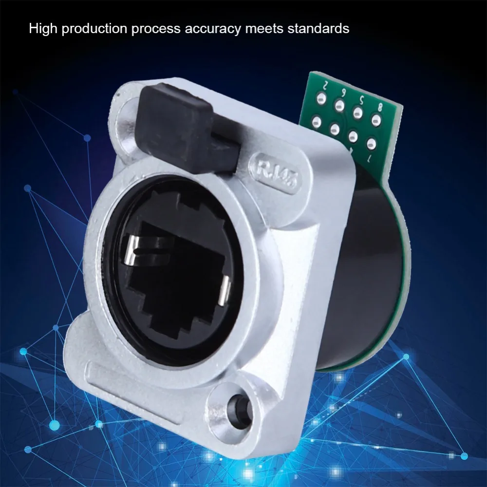 Round RJ45 PCB Panel PA Material 8P8C RJ45 Ethernet Panel Mount Waterproof Insulator Aviation Plug Connector Networks