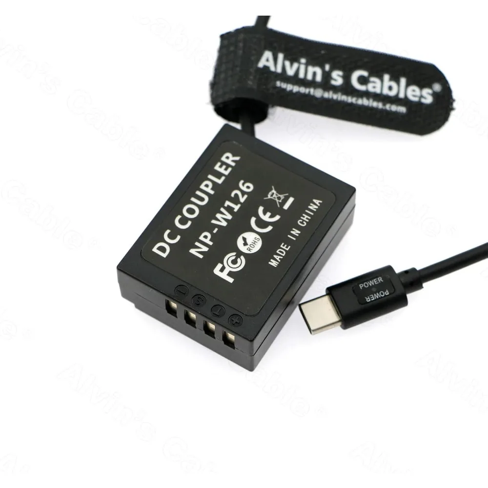 

Alvin's Cables PD Type-C для декодирования NP-W126 Спиральный кабель питания для камеек Fujifilm X-A1 X-A2 HS50EXR HS35EXR