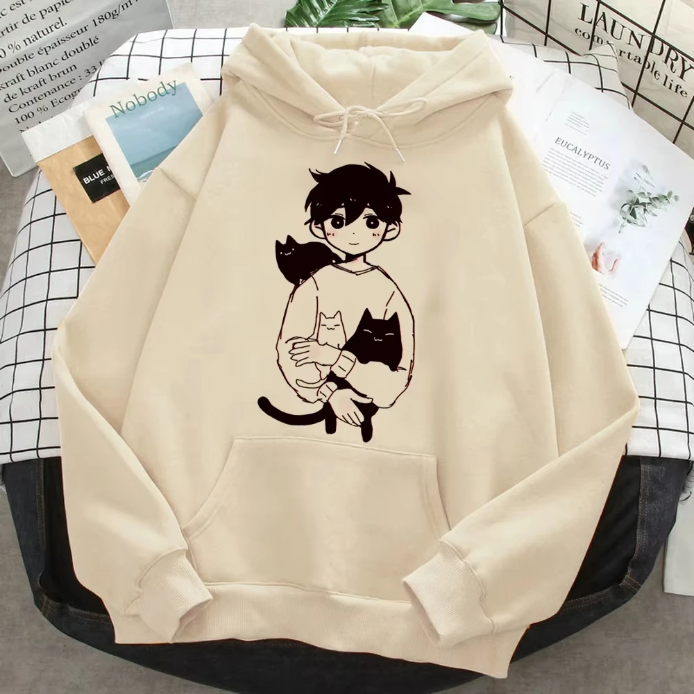 Omori Hoodies Women Y2K Aesthetic Kawaii Sweatshirt Hooded Shirt Harajuku Tracksuit Oversized Pullover Cotton Casual Streetwear