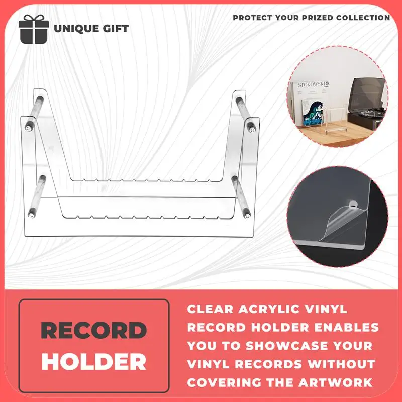 

AA89-прозрачная виниловая подставка для пластинок для хранения настольных альбомов, полка для пластинок для настольных фотографий, книг