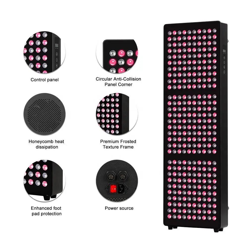 Double Chips 300pcs LED Red Light Therapy Panel 660nm 850nm Red Near Infrared Light Therapy for Full Body Skin Care Pain Relief