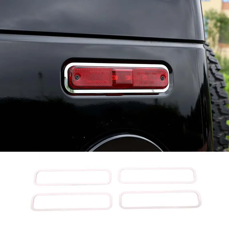 

For Hummer H2 2003-2009 car styling Stainless steel Silver Car Side Turn Signal Side Markers frame Stickers car accessories