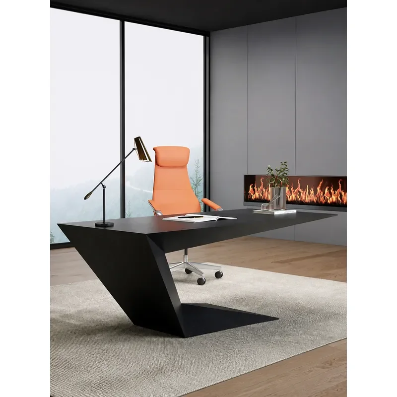 Modern Simple Executive Desk and Chair Set High End Home Office Furniture Single Workstation for Leader Manager