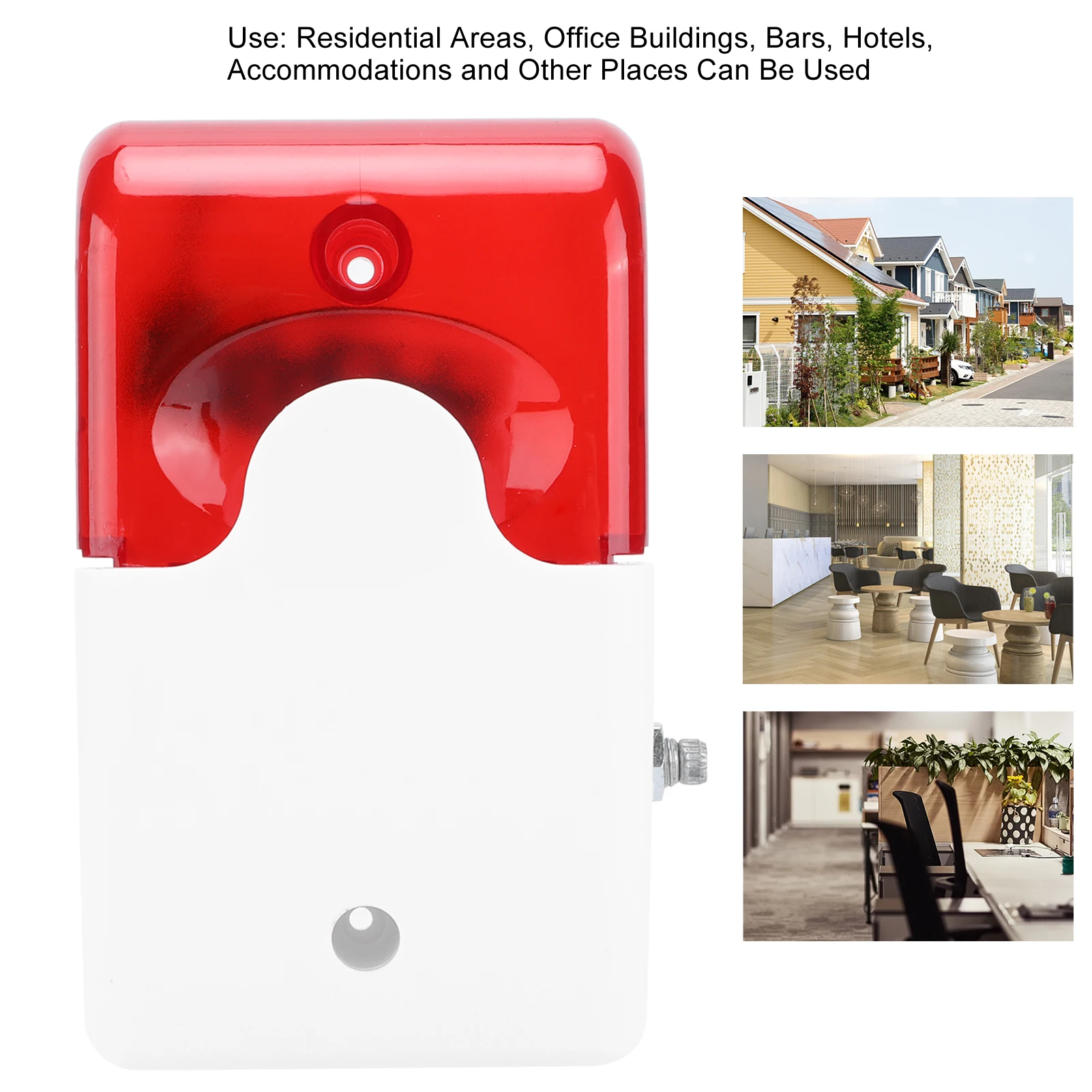 ضوء الصوت فلاش الطنان الصوت ضوء إنذار السلكية 12VDC حجم قابل للتعديل القرن لمباني المكاتب الفنادق