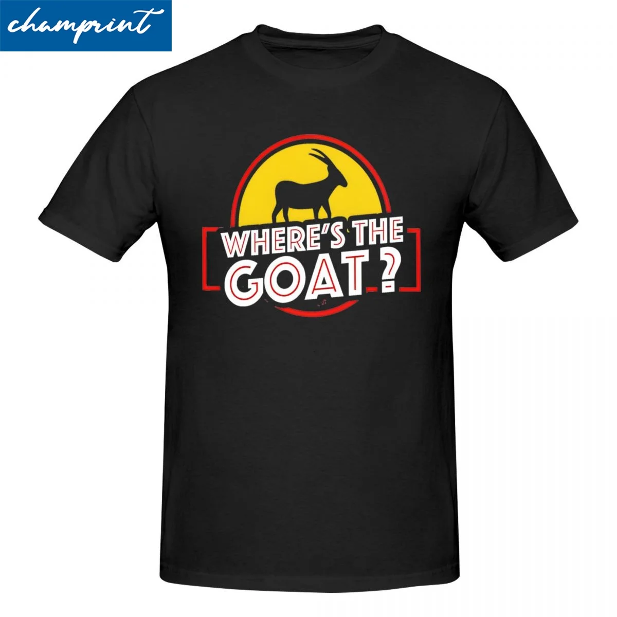 Novelty Jurassic Park - Where's The Goat Tshirts Men 100%Cotton Short Sleeve O-neck TopsTops