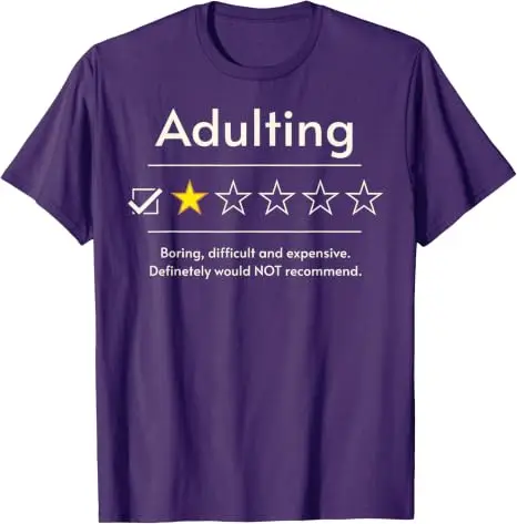 Kleidung zum 18. Geburtstag für Erwachsene | Lustiges 1-Sterne-T-Shirt mit Spruch „Adulting“ – Y2K-Humor für 18-Jährige – Detail 12