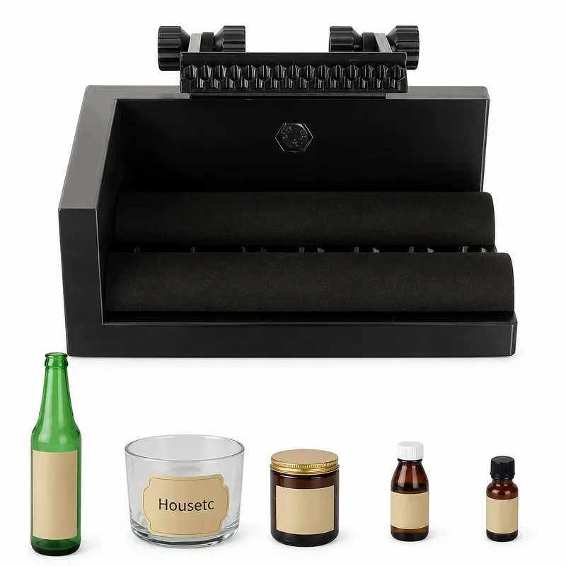 Adjustable Manual Labeling Tool for Bottles Wine Bottle Label Positioner Applicator Precision Sticker Alignment Device