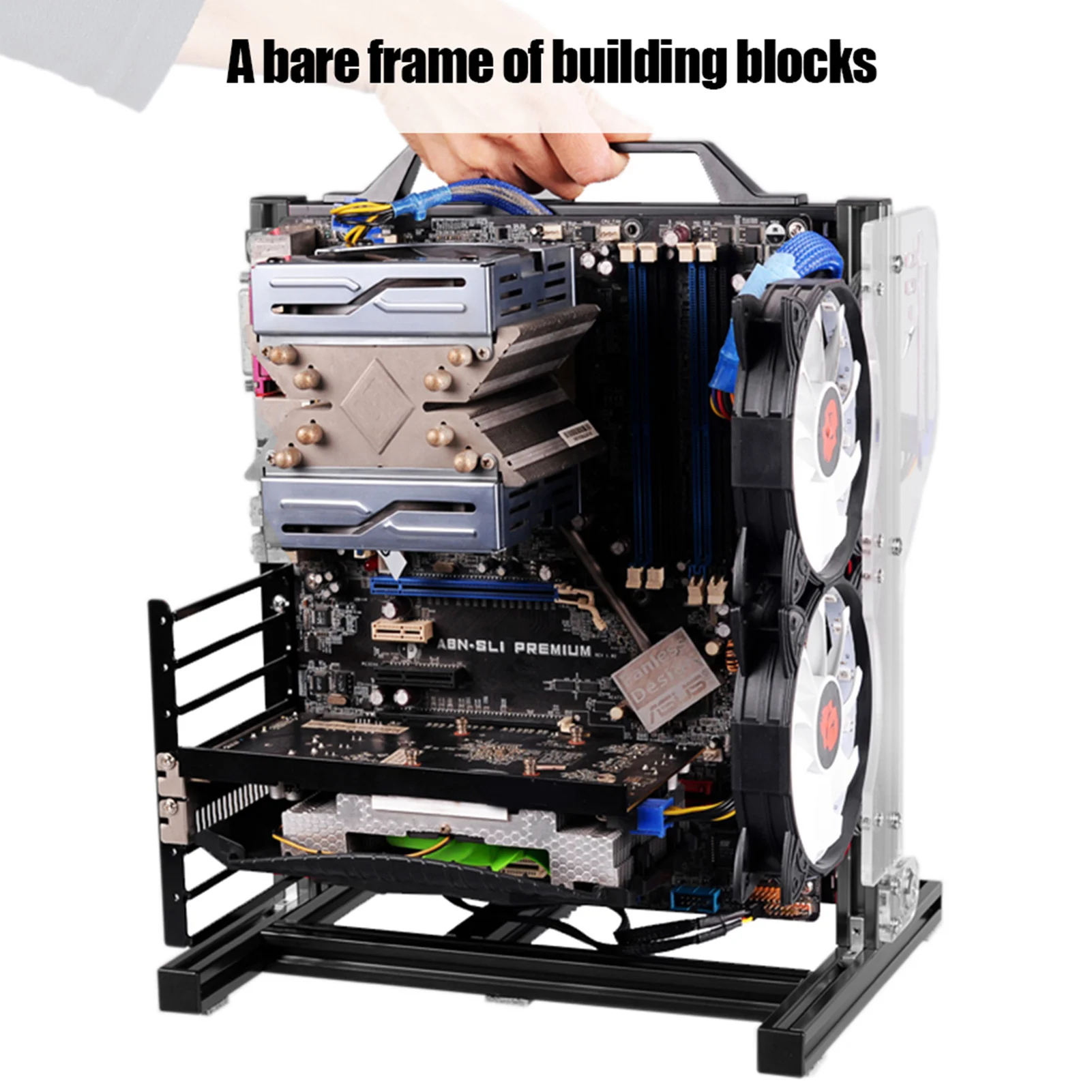 

ATx M-ATX/ ITX Open Chassis Vertical Overclocking Test Chassis Rack Handle Chassis Case Open Chassis Motherboard Case