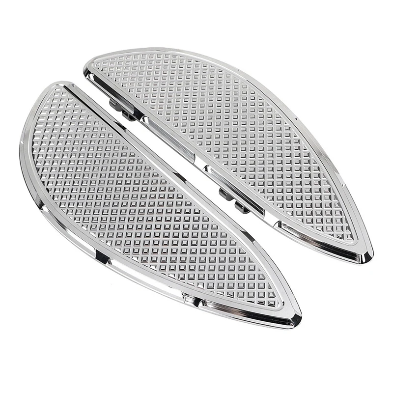 2 Piece Driver Stretched Floorboards Foot Board Chrome Silver Metal For  Touring Fat Boy FLSTF