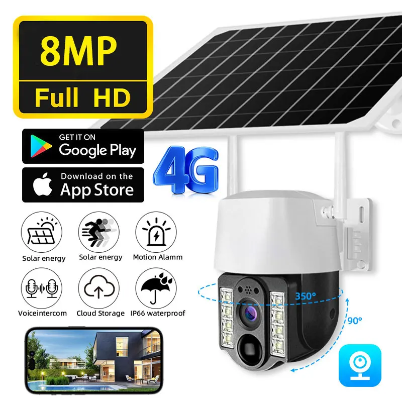 camera ip solar sem fio 4g sim ao ar livre hd lente dupla bateria embutida camera de vigilancia de video protecao de seguranca cctv cam 8mp 01