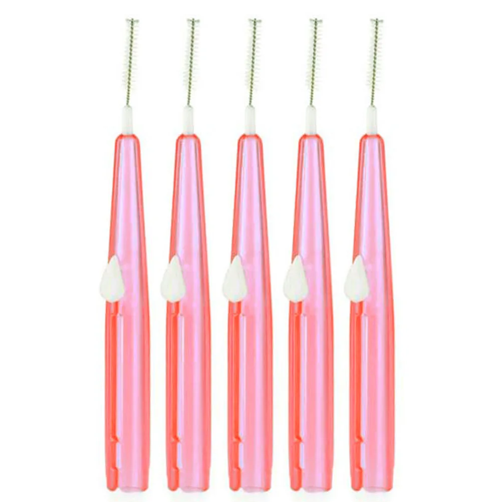 

60pcs Interdental Brushes Soft Oral Hygiene Tool Toothpick Cleaners Floss Brush Detergent Orange Fits Braces Crowns Safe Coated