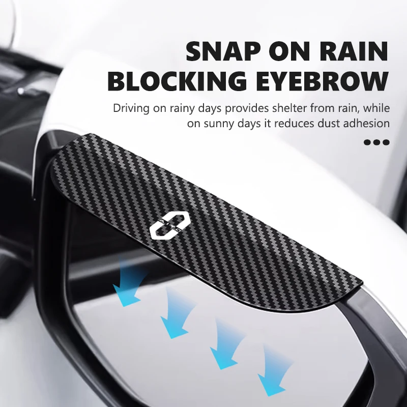 2Pcs Car Carbon Fiber Rearview Mirror Rain Eyebrow Stickers For Aito M5 M7 M8 M9 SUV RS Ultra Pro Max Max+ 2021 2023 2025