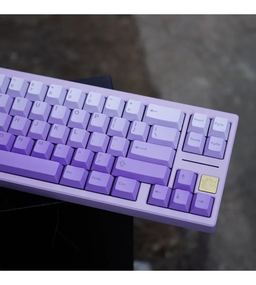 Purple positive/side engraved gradual change mechanical keyboard keycap 125 key PBT hot sublimation cherry original height