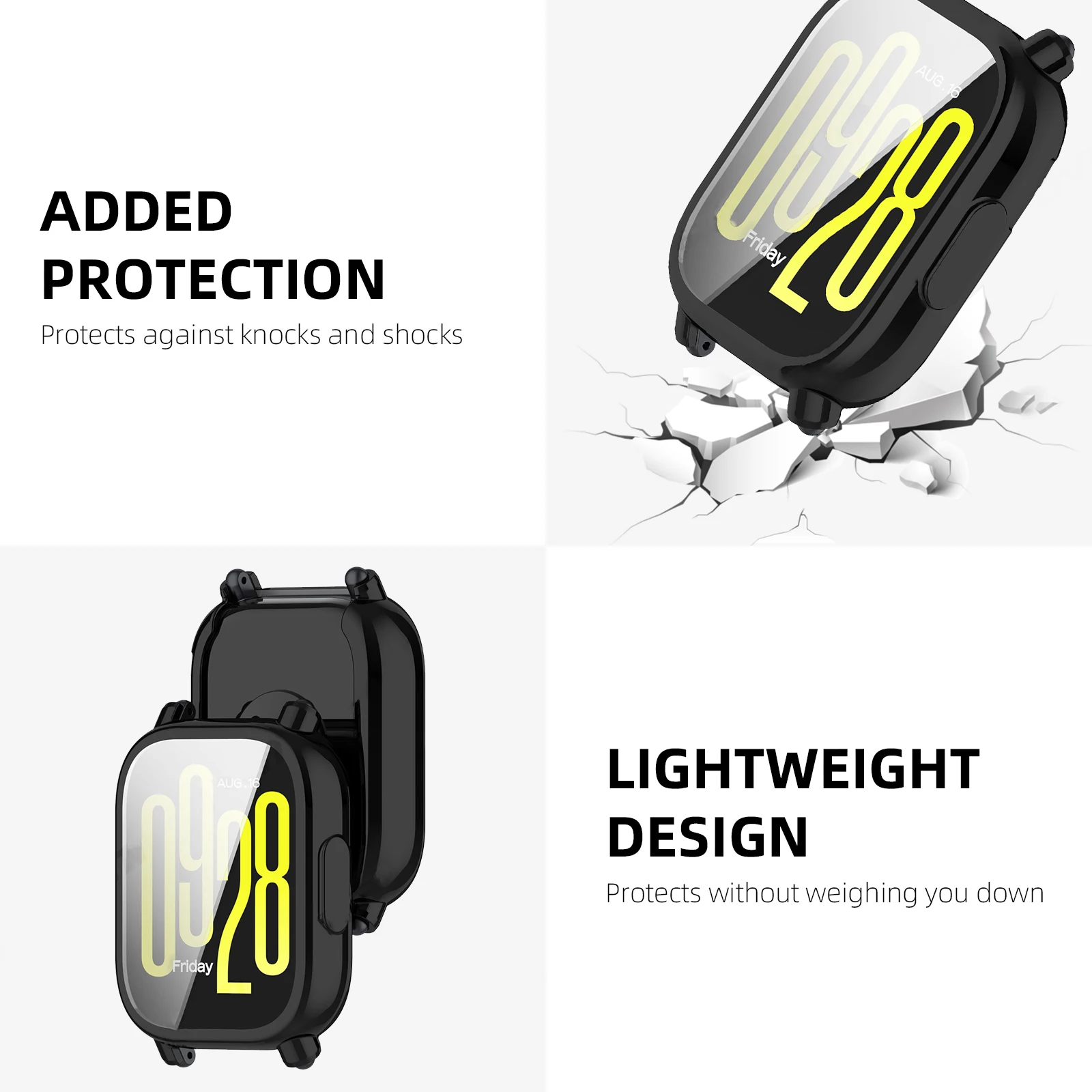 Case for Redmi Watch 5 Screen Protector Case Soft TPU All-Around Protective Bumper Cover for Watch 5 Lite / Active Accessories