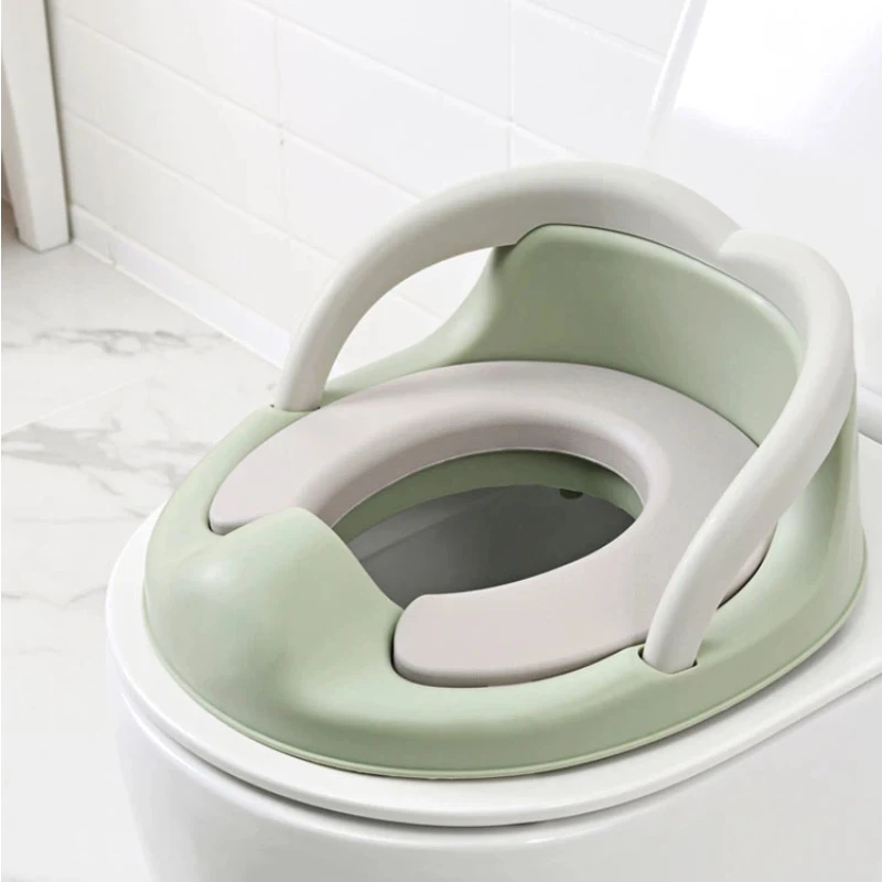 Potty Training Toilet Trainer Seat With Cushion Handle Backrest Non‑Slip Potty Mat Portable Potty Training Accessory
