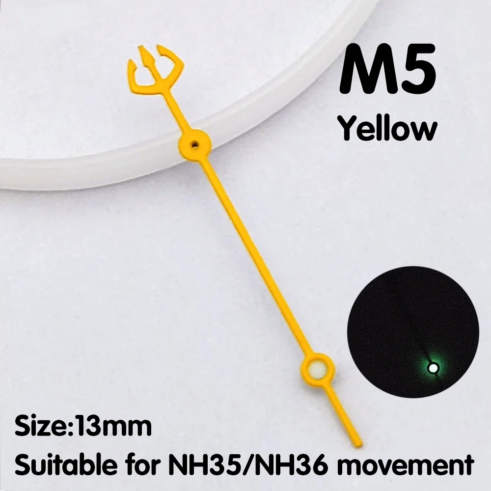 NH35 ساعة يد ثانية يد ثانية أحمر أزرق برتقالي فضي أصفر ساعة يد أجزاء استبدال أجزاء NH35 ساعة يد